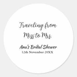旅行 ブライダルシャワー 追加 名前 日付 ミスからミセス シムへ ラウンドシール