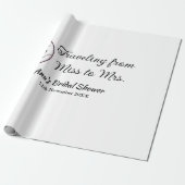 旅行 ブライダルシャワー 追加 名前 日付 ミスからミセス シムへ ラッピングペーパー (アンロールド)