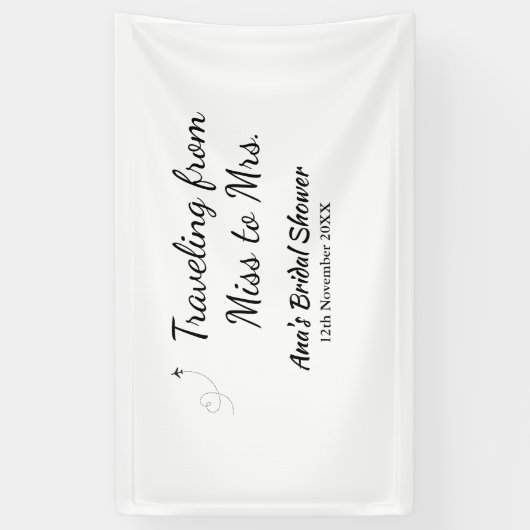 旅行 ブライダルシャワー 追加 名前 日付 ミスからミセス シムへ 横断幕 (縦)