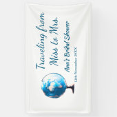 旅行 ブライダルシャワー 追加 名前 日付 ミスからミセス シムへ 横断幕 (縦)