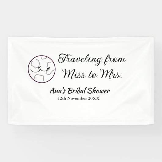 旅行 ブライダルシャワー 追加 名前 日付 ミスからミセス シムへ 横断幕 (横)