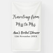 旅行 ブライダルシャワー 追加 名前 日付 ミスからミセス シムへ 横断幕 (縦)