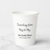 旅行 ブライダルシャワー 追加 名前 日付 ミスからミセス シムへ 紙コップ (裏面)