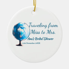旅行 ブライダル シャワー 追加 名前 日付 ミスからミセス シムへ セラミックオーナメント