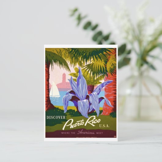 旅行、プエルトリコの歴史を発見 ポストカード (スタンド正面)