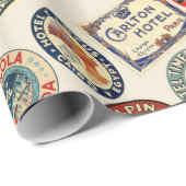 旅行，ホテルステッカー，荷物スタイル, ラッピングペーパー (ロールコーナー)