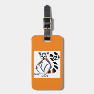 旅行 – リングや輪尾LEMUR – 野生動物 – オレンジ ラゲッジタグ