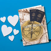 旅行,世界地図,パスポート,羅針盤,誕生日 カード