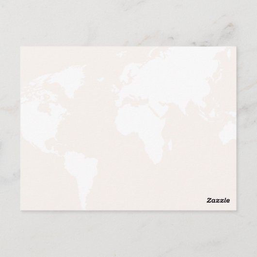 旅行。 木の白い世界地図 ポストカード (裏面)
