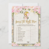 旅行 正しい価格を当てよう ベビーシャワー ゲーム カード (正面)