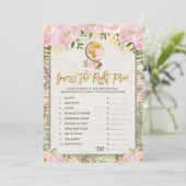 旅行 正しい価格を当てよう ベビーシャワー ゲーム カード (スタンド正面)