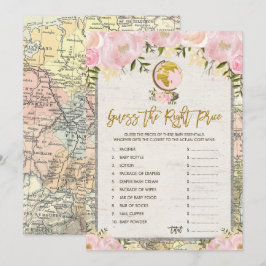 旅行 正しい価格を当てよう ベビーシャワー ゲーム カード