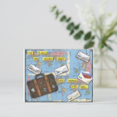 旅行-混合メディアのアートワークの夢を見ること ポストカード (スタンド正面)