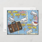 旅行-混合メディアのアートワークの夢を見ること ポストカード (正面/裏面)