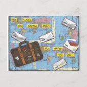 旅行-混合メディアのアートワークの夢を見ること ポストカード (正面)