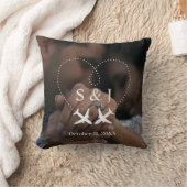 旅行 結婚 飛行機 ハート 保存 日付 フォト クッション (ブランケット)