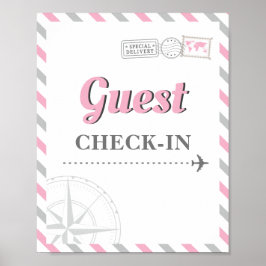 旅行 航空機 パーティー テーマ ゲスト チェックイン ウェルカム ポスター