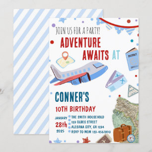 旅行 誕生日 招待 目的地 テーマ パーティー 招待状