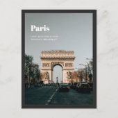 旅行 都市 国名 写真 ブラック ポストカード (正面)