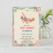 旅行 飛行機 シャワー 誕生日 招待状 (スタンド正面)