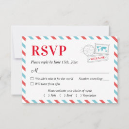 旅行 飛行機 航空会社 ウェディング RSVP カード ポストカード