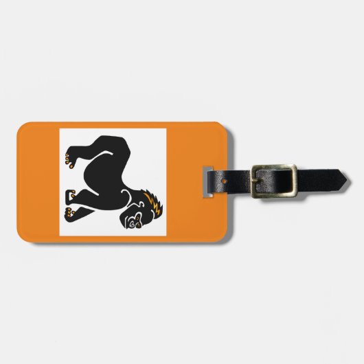 旅行 – Ape GORILLA – 霊長類 – 野生生物 – オレンジ ラゲッジタグ (正面横)
