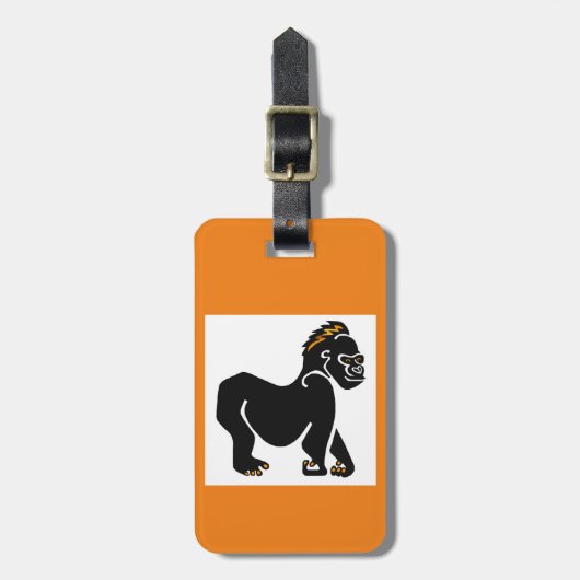 旅行 – Ape GORILLA – 霊長類 – 野生生物 – オレンジ ラゲッジタグ (正面縦)