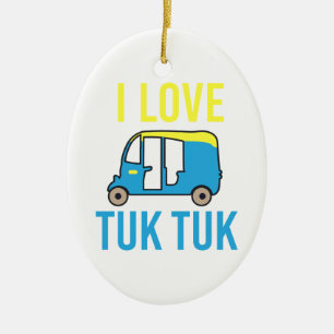 旅行- I愛Tuk Tuk -ギフトのアイディア セラミックオーナメント