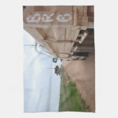 旅行BRB砂利トラック景色の空のユート語 キッチンタオル (縦)