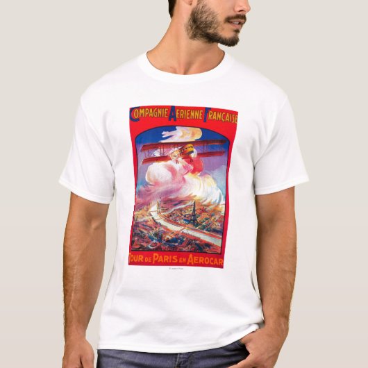 旅行Deパリ、Aerocar PosterEuropeのフランス Tシャツ (正面)