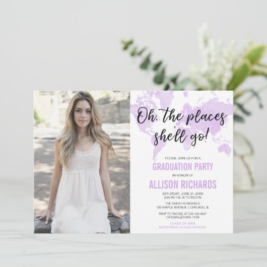 旅行oh場所彼女は写真卒業の行きます 招待状 (スタンド正面)