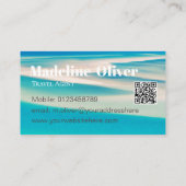 旅行QR海ビーチシーホワイトブルービジネス 名刺 (裏面)