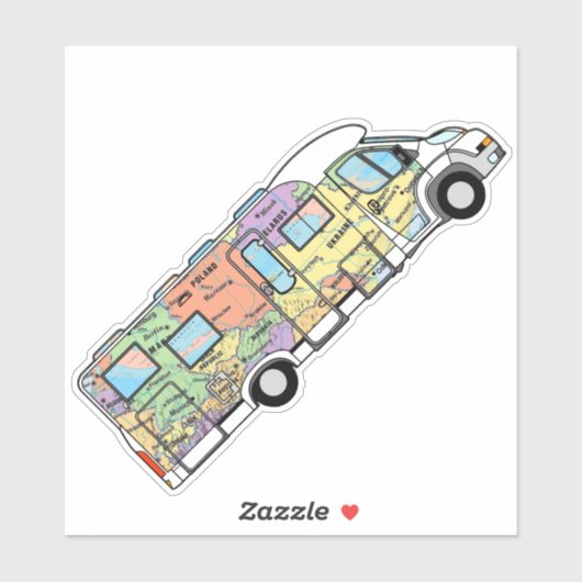 旅行RVモータホーム世界地図 シール (シート)