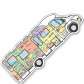 旅行RVモータホーム世界地図 シール (正面)