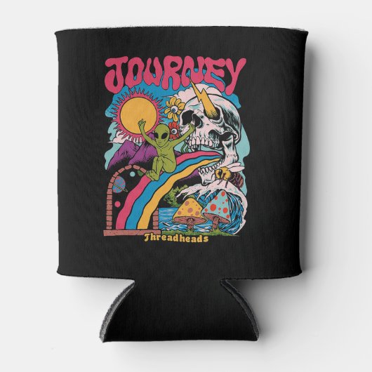 旅、美学スカル、ヴィンテージキノコスカル 缶クーラー (正面)