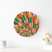 旋カラフル回フラクタル ラージ壁時計 (ホーム)