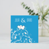 旋回とハートのモダン結婚式招待状 招待状 (スタンド正面)