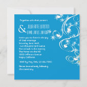 旋回とハートのモダン結婚式招待状 招待状 (裏面)