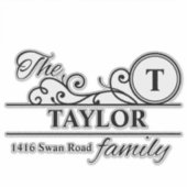 旋回イニシャルパーソナライズされたファミリーメールボックスのシール シール (正面)