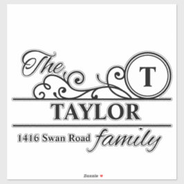 旋回イニシャルパーソナライズされたファミリーメールボックスのシール シール