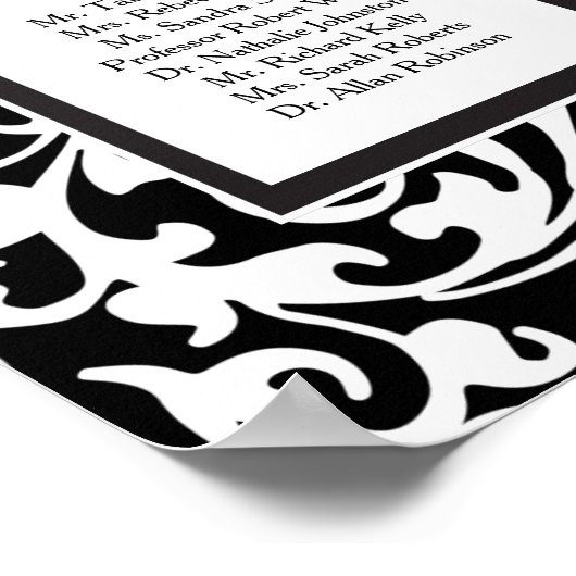 旋回エレガントの16結婚テーブルの座席表 ポスター (角)