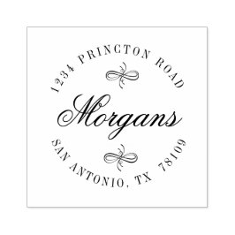 旋回エレガントファミリ差出人住所スタンプ ラバースタンプ