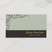 旋回エレガントフローラつる植物縁どインテリア設計者 名刺 (正面)