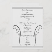 旋回エレガント結婚式招待状 サンキューカード (正面/裏面)