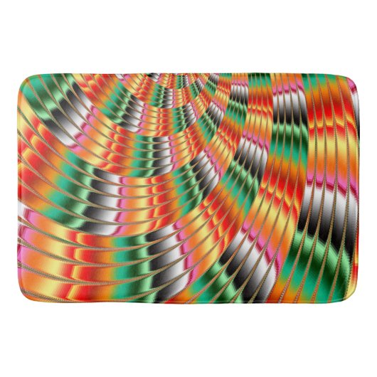 旋回カラフルフラクタルデザイン バスマット (正面)