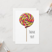 旋回カラフル棒つきキャンデーフラットグリーティングカード カード (正面/裏面インサイチュ)
