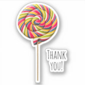 旋回カラフル棒つきキャンデー等高線ステッカー シール (正面)