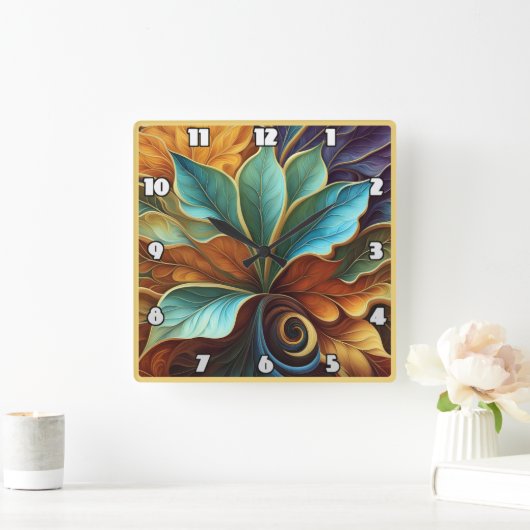 旋回カラフル離れ式のデザイン スクエア壁時計 (ホーム)