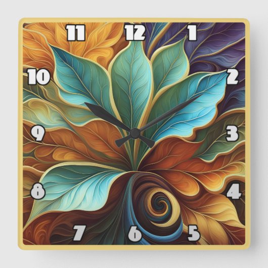 旋回カラフル離れ式のデザイン スクエア壁時計 (正面)
