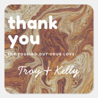 旋回コーヒーシャワーの好意ステッカー スクエアシール